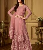 Pink Embroidered Net Salwar