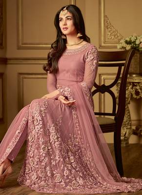 Pink Embroidered Net Salwar 2
