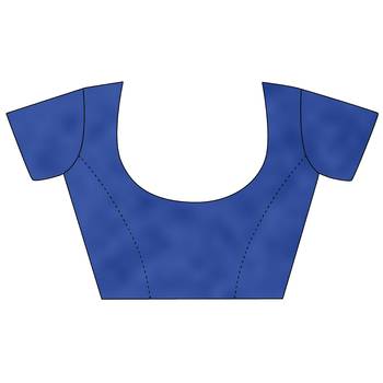 Blue Embroidered Velvet Saree With Blouse 2