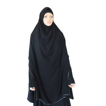 Black plain crepe SELFIE hijab 1