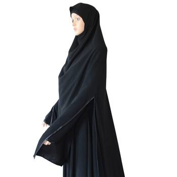 Black plain crepe SELFIE hijab 2