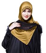 Gold Plain Cotton Poly Hijab
