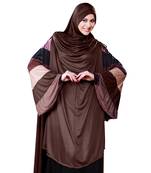 Brown Plain Cotton Poly Hijab