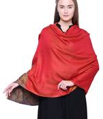 Anekaant Rust & Multicolour Modal Paisley Woven Design Shawl