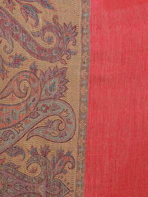Anekaant Rust & Multicolour Modal Paisley Woven Design Shawl 4