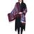 Anekaant Wine & Multicolour Viscose Rayon Floral and Paisley Woven Design Shawl