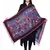 Anekaant Navy, Wine & Multicolour Viscose Rayon Floral and Paisley Woven Design Shawl
