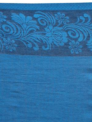 Anekaant turquoise Modal Floral Boder Woven Design Shawl 4