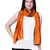 Anekaant Orange Modal Solid Woven Design Reversible Shawl