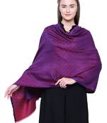 Anekaant Purple Modal and Lurex Stared Woven Design Shawl