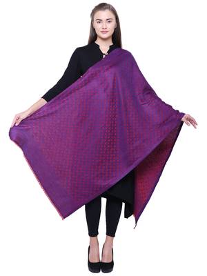 Anekaant Purple Modal and Lurex Stared Woven Design Shawl 3