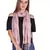 Anekaant Coral Chekered Viscose Fringed Stole (70X180 cm)