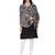 Anekaant Black & Beige Viscose Rayon Paisley Floral Woven Design Shawl