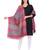 Anekaant Red & Grey Cotton Viscose Geometric Woven Design Shawl