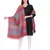 Anekaant Red & Grey Cotton Viscose Geometric Woven Design Shawl