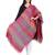 Anekaant Red & Grey Cotton Viscose Geometric Woven Design Shawl