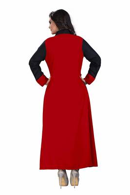 Red Plain 14 Kg Rayon Kurti 3
