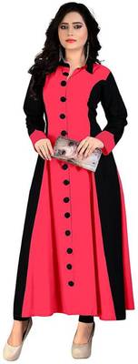 Pink Plain 14 Kg Rayon Kurti 1