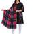 Anekaant Navy & Multicolour Viscose Cotton Checked Woven Design Shawl