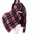 Anekaant Navy & Multicolour Viscose Cotton Checked Woven Design Shawl