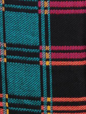 Anekaant Black & Multicolour Cotton Viscose Checked Woven Design Shawl 4