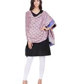 Anekaant Mauve & Multicolour Modal Geometric Woven Design Shawl