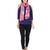 Anekaant Red & Multicolour Viscose Rayon Printed Geometric Frayed Scarf