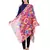 Anekaant Red & Multicolour Viscose Rayon Printed Geometric Frayed Scarf