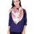 Anekaant Pink & Multicolour Viscose Rayon Printed Floral Frayed Scarf
