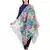 Anekaant Beige & Multicolour Viscose Rayon Printed Floral Solid Frayed Scarf