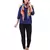 Anekaant Blue & Multicolour Viscose Rayon Printed Floral Solid Frayed Scarf