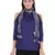 Anekaant Grey 100% Silk Woven Design Lycra Ombrey Tasselled Fringed Scarf