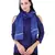 Anekaant Dark Blue Synthetic Polyester Organza (Poly Silk) Solid Embroidered Sequined Stole