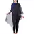 Black Polyester Solid Lurex Striped Tasselled Scarf