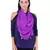 Purple Polyester Solid Lurex Striped Tasselled Scarf