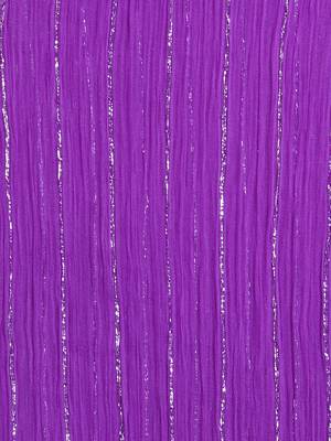 Purple Polyester Solid Lurex Striped Tasselled Scarf 4