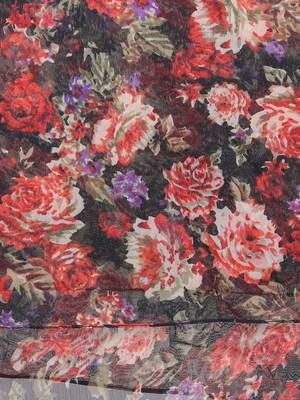 Multi Synthetic Polyester Printed Floral Tasselled Scarf 3