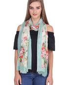 Green/Multi Modal Printed Frayed Scarf (75x200 cm)
