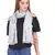 Off White & Blue Modal Woven Design Frayed Stole (70x180 cm)