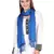 Blue Viscose Rayon Solid Fringed Stole (55x180 cm)