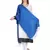 Blue Viscose Rayon Solid Fringed Stole (55x180 cm)