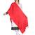Red Viscose Rayon Solid Fringed Stole (55x180 cm)