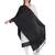Black Viscose Rayon Solid Fringed Stole (55x180 cm)