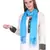 Light Blue Viscose Rayon Solid Fringed Stole (55x180 cm)