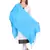 Light Blue Viscose Rayon Solid Fringed Stole (55x180 cm)
