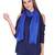 Blue Viscose Rayon Solid Fringed Stole (75x180 cm)