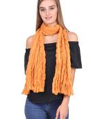 Light Orange Solid Cotton Crinckled Scarf(110X180CM)
