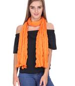 Orange Solid Cotton Crinckled Scarf(110X180CM)