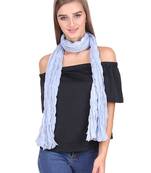 Silver Grey Solid Cotton Crinckled Scarf(110X180CM)