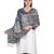 Black & Off White Floral Viscose Jacquard Shawl (70x200 cm)